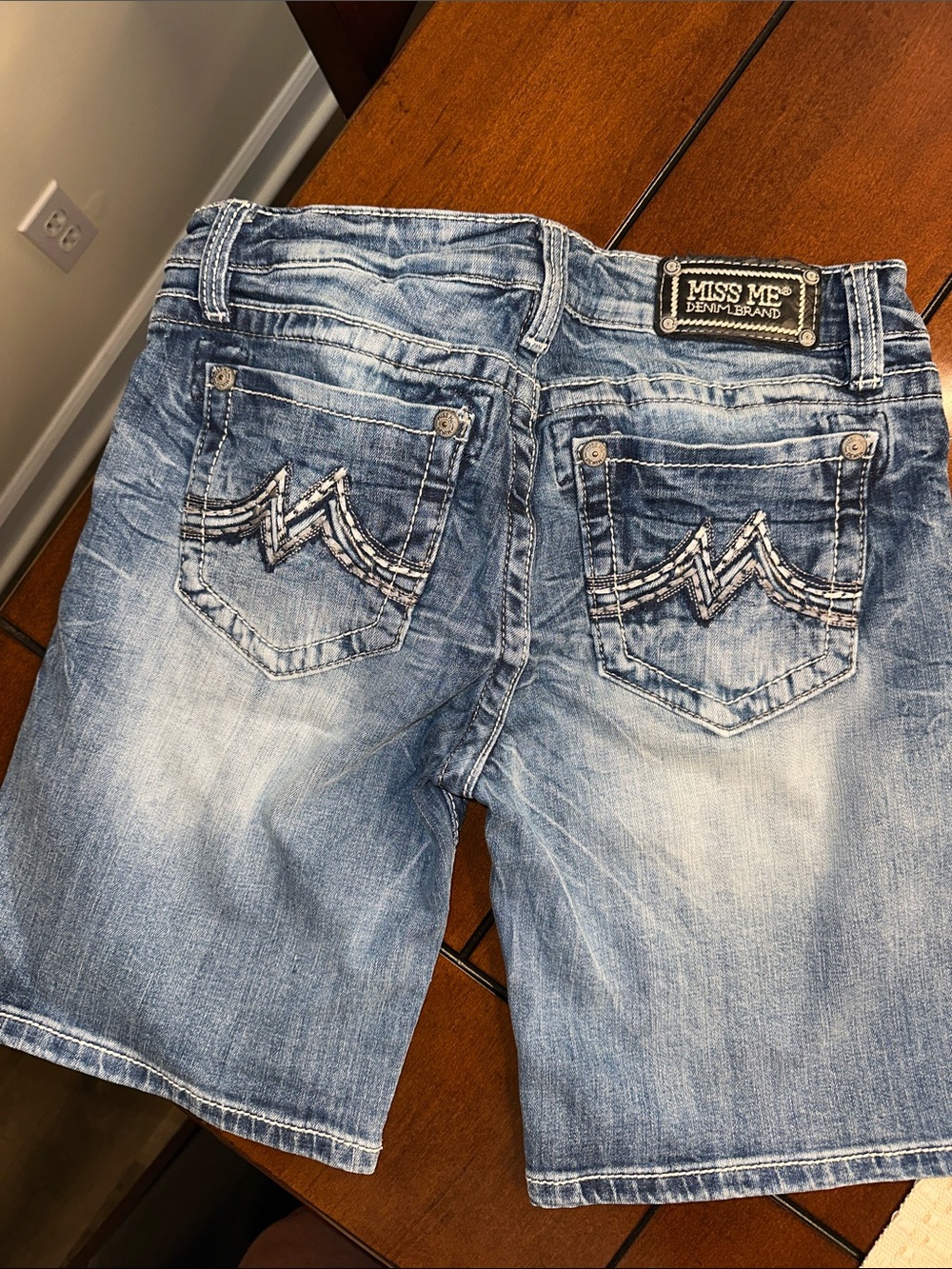Miss Me Light Blue Washed Denim Relaxed Shorts